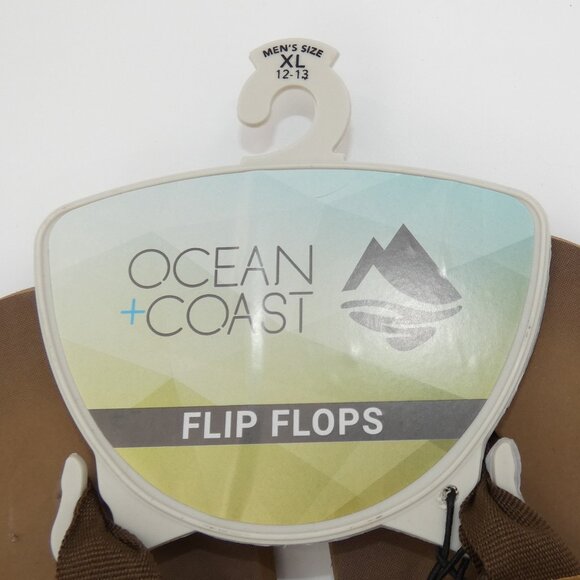 Men's NWT Ocean+Coast Brown Super Flex Flip Flop Sandals Size XL 12-13 - Picture 6 of 7